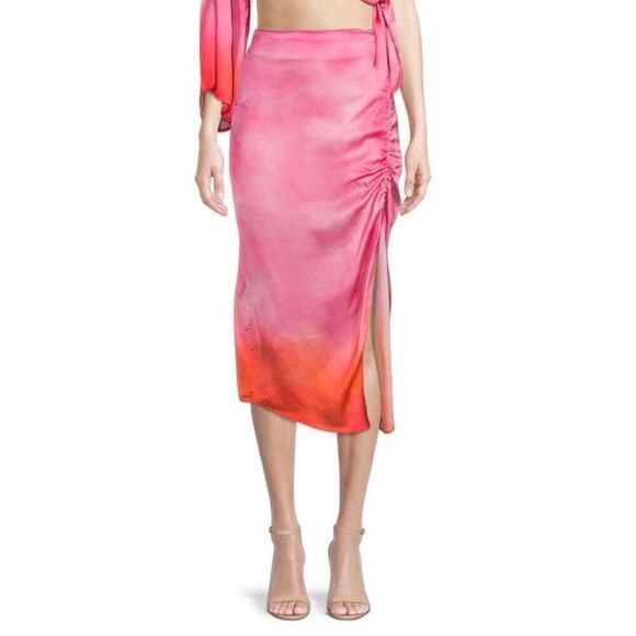 Area Stars Dresses & Skirts - Area Stars Zoey Side Slit Satin Skirt Sz Medium